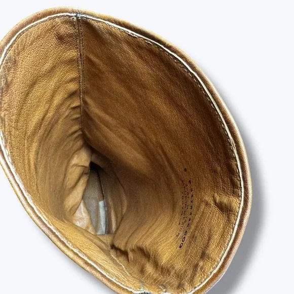 Frye Melissa Seam Boots distressed caramel color - Picture 14 of 15